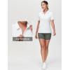 imageTHE GYM PEOPLE Womens Short Sleeve Polo Shirts Zip Up Quick Dry Breathable Collared Golf Workout TopsWhite