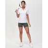 imageTHE GYM PEOPLE Womens Short Sleeve Polo Shirts Zip Up Quick Dry Breathable Collared Golf Workout TopsWhite