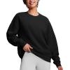imageTHE GYM PEOPLE Womens Soft Oversized Sweatshirt Crewneck Loose fit Lightweight Pullover TopsBlack