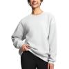 imageTHE GYM PEOPLE Womens Soft Oversized Sweatshirt Crewneck Loose fit Lightweight Pullover TopsLight Grey