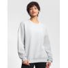 imageTHE GYM PEOPLE Womens Soft Oversized Sweatshirt Crewneck Loose fit Lightweight Pullover TopsLight Grey