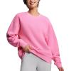 imageTHE GYM PEOPLE Womens Soft Oversized Sweatshirt Crewneck Loose fit Lightweight Pullover TopsWatermelon Pink