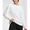 imageTHE GYM PEOPLE Womens Soft Oversized Sweatshirt Crewneck Loose fit Lightweight Pullover TopsWhite