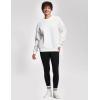 imageTHE GYM PEOPLE Womens Soft Oversized Sweatshirt Crewneck Loose fit Lightweight Pullover TopsWhite