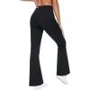 imageTHE GYM PEOPLE Womens Tummy Control Bell Bottom Jeans High Waisted Wide Leg Flare Pants Jeggings with PocketsBlack