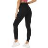 imageTHE GYM PEOPLE Womens V Cross Waist Yoga Leggings with High Waisted Tummy ControlBlack