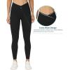 imageTHE GYM PEOPLE Womens V Cross Waist Yoga Leggings with High Waisted Tummy ControlBlack