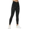 imageTHE GYM PEOPLE Womens V Cross Waist Yoga Leggings with High Waisted Tummy ControlBlack Camo