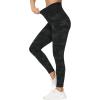 imageTHE GYM PEOPLE Womens V Cross Waist Yoga Leggings with High Waisted Tummy ControlBlack Camo