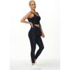 imageTHE GYM PEOPLE Womens V Cross Waist Yoga Leggings with High Waisted Tummy ControlBlack Leopard