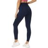 imageTHE GYM PEOPLE Womens V Cross Waist Yoga Leggings with High Waisted Tummy ControlBlue
