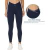 imageTHE GYM PEOPLE Womens V Cross Waist Yoga Leggings with High Waisted Tummy ControlBlue
