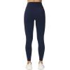 imageTHE GYM PEOPLE Womens V Cross Waist Yoga Leggings with High Waisted Tummy ControlBlue