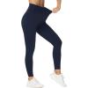imageTHE GYM PEOPLE Womens V Cross Waist Yoga Leggings with High Waisted Tummy ControlBlue