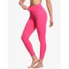 imageTHE GYM PEOPLE Womens V Cross Waist Yoga Leggings with High Waisted Tummy ControlBright Pink