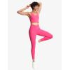 imageTHE GYM PEOPLE Womens V Cross Waist Yoga Leggings with High Waisted Tummy ControlBright Pink