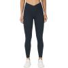 imageTHE GYM PEOPLE Womens V Cross Waist Yoga Leggings with High Waisted Tummy ControlCharcoal Grey