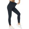 imageTHE GYM PEOPLE Womens V Cross Waist Yoga Leggings with High Waisted Tummy ControlCharcoal Grey