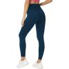 imageTHE GYM PEOPLE Womens V Cross Waist Yoga Leggings with High Waisted Tummy ControlDark Blue Green