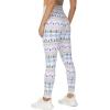 imageTHE GYM PEOPLE Womens V Cross Waist Yoga Leggings with High Waisted Tummy ControlXmas Print White