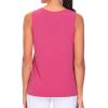 imageTHE GYM PEOPLE Womens V Neck Tank Tops Stretchy Loose Fit Sleeveless Workout Shirts Quick Dry Yoga Tops with Side SplitBright Pink