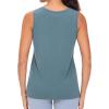 imageTHE GYM PEOPLE Womens V Neck Tank Tops Stretchy Loose Fit Sleeveless Workout Shirts Quick Dry Yoga Tops with Side SplitGrey Blue