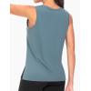 imageTHE GYM PEOPLE Womens V Neck Tank Tops Stretchy Loose Fit Sleeveless Workout Shirts Quick Dry Yoga Tops with Side SplitGrey Blue