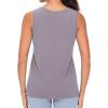 imageTHE GYM PEOPLE Womens V Neck Tank Tops Stretchy Loose Fit Sleeveless Workout Shirts Quick Dry Yoga Tops with Side SplitGrey Purple