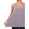 imageTHE GYM PEOPLE Womens V Neck Tank Tops Stretchy Loose Fit Sleeveless Workout Shirts Quick Dry Yoga Tops with Side SplitGrey Purple