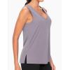 imageTHE GYM PEOPLE Womens V Neck Tank Tops Stretchy Loose Fit Sleeveless Workout Shirts Quick Dry Yoga Tops with Side SplitGrey Purple
