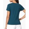 imageTHE GYM PEOPLE Womens VNeck Workout Shirts Short Sleeve Breathable Basic Yoga Athletic TShirtsDark Blue Green