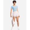 imageTHE GYM PEOPLE Womens Workout Crop Tops Short Sleeve Ribbed Ice Silk Fabric Slim Fit Square Neck Running ShirtsLight Blue