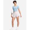imageTHE GYM PEOPLE Womens Workout Crop Tops Short Sleeve Ribbed Ice Silk Fabric Slim Fit Square Neck Running ShirtsLight Blue