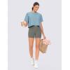 imageTHE GYM PEOPLE Workout Crop Tops for Women Short Sleeve Shirts Loose Fit Yoga Athletic Basic Cropped TShirtsInk Blue