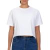 imageTHE GYM PEOPLE Workout Crop Tops for Women Short Sleeve Shirts Loose Fit Yoga Athletic Basic Cropped TShirtsWhite