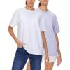 imageTHE GYM PEOPLE 2 Pack Womens Oversized T Shirts Casual Loose Fit Short Sleeve Tops Summer Crewneck Basic TeesWhiteLight Purple