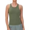 imageTHE GYM PEOPLE Racerback Workout Tank Tops for Women Slim Fit Sleeveless Basic Athletic Running Yoga ShirtsOlive Green