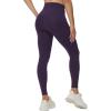 imageTHE GYM PEOPLE Womens Cross Waist Workout Leggings Tummy Control High Waisted Athletic Yoga Pants with PocketsPurple