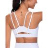 imageTHE GYM PEOPLE Womens Double Spaghetti Strap Sports Bras Supportive Strappy Workout Bra with PaddedWhite