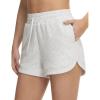 imageTHE GYM PEOPLE Womens Drawstring Sweat Shorts Soft Comfy Dolphin Workout Running Lounge Shorts with PocketsHeather White