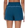 imageTHE GYM PEOPLE Womens High Waist Running Shorts with Pockets Loose Fit Lightweight Workout Yoga Athletic TracksDark Blue Green