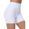 imageTHE GYM PEOPLE Womens High Waist Yoga Workout Shorts Tummy Control Fitness Athletic Running Compression ShortsWhite