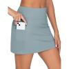 imageTHE GYM PEOPLE Womens High Waisted Golf Skorts Tennis Mini Athletic Active Skirts Builtin Shorts with 3 PocketsDenim Blue