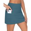 imageTHE GYM PEOPLE Womens High Waisted Golf Skorts Tennis Mini Athletic Active Skirts Builtin Shorts with 3 PocketsGreen Blue