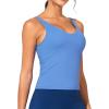 imageTHE GYM PEOPLE Womens Longline Sports Bra Wirefree Padded Workout Yoga Tank TopSea Blue