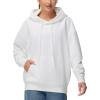imageTHE GYM PEOPLE Womens Oversized Hoodie Lightweight Soft Drawstring Pullover Sweatshirt with PocketsWhite
