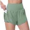 imageTHE GYM PEOPLE Womens Quick Dry Running Shorts Mesh Liner High Waisted Tennis Workout Shorts Zipper PocketsJasmine Green