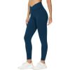 imageTHE GYM PEOPLE Womens V Cross Waist Yoga Leggings with High Waisted Tummy ControlDark Blue Green