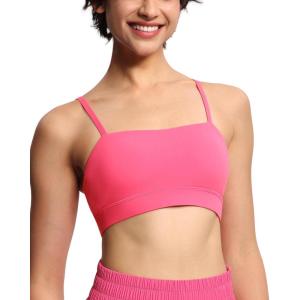 imageTHE GYM PEOPLE Womens Adjustable Spaghetti Strap Sports Bras Wirefree Workout Tops with Removable PaddedBright Pink
