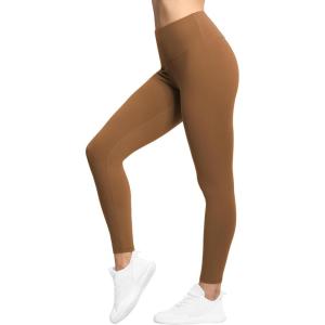 imageTHE GYM PEOPLE Womens High Waist Workout Legging Soft Tummy Control Squat Proof Yoga Running PantsBrown